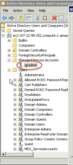 Add Managed Service Account